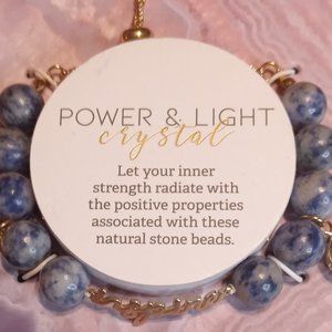 Power & Light Crystal Be Inspired Rose Quarts Adjustable Slider Bracelet